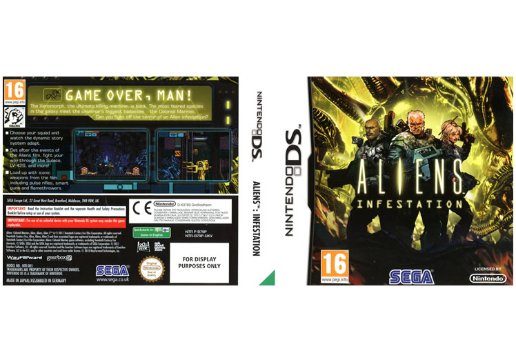 Aliens Infestation Display Only Box Art - Nintendo DS