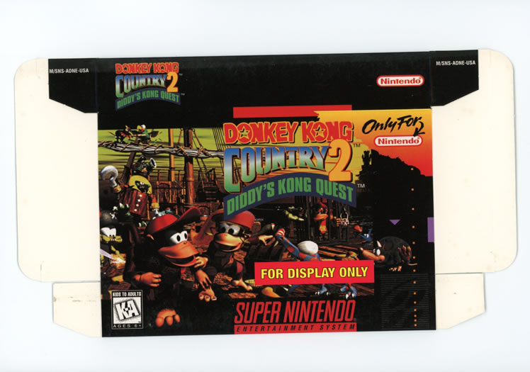 Donkey Kong Country 2 Display Only Box Art - Front