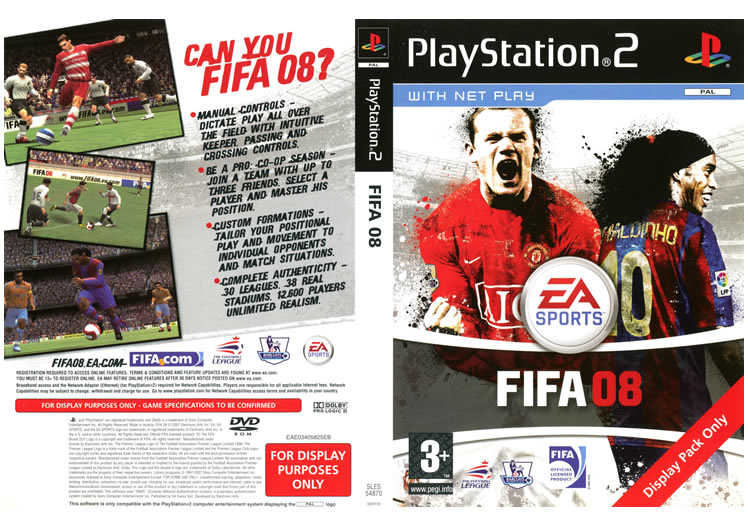 FIFA 08 PS2 Display Only Box Art - Front