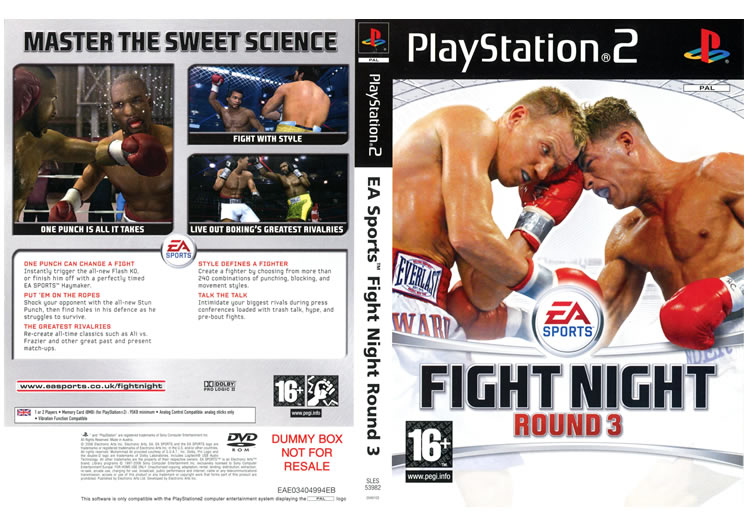 Fight Night Round 3 PS2 Display Only Box Art - Front