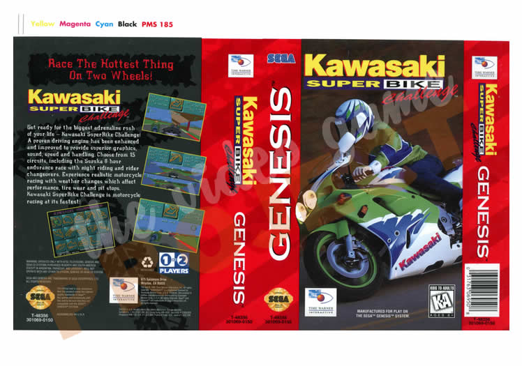 Kawasaki Superbike Challenge - Concept Cover Artwork Scan - Sega Genesis