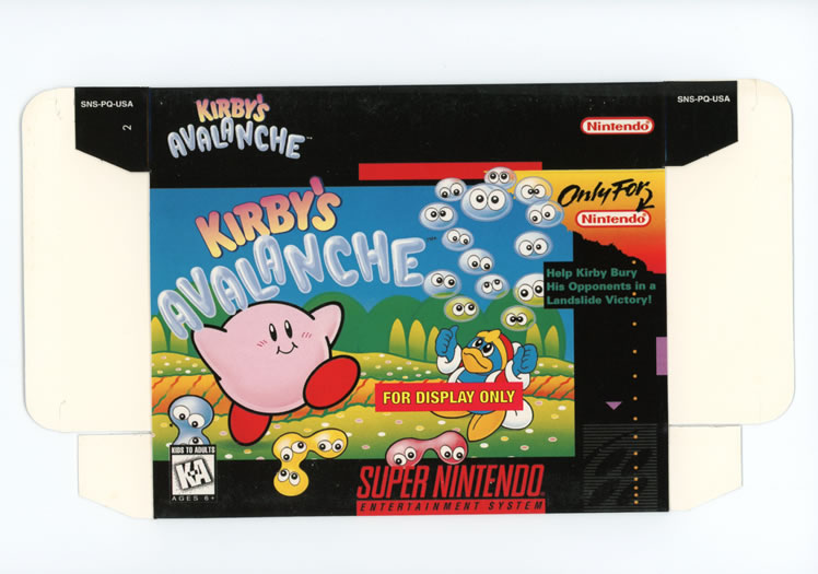 Kirby's Avalanche Display Only Box Art - Front