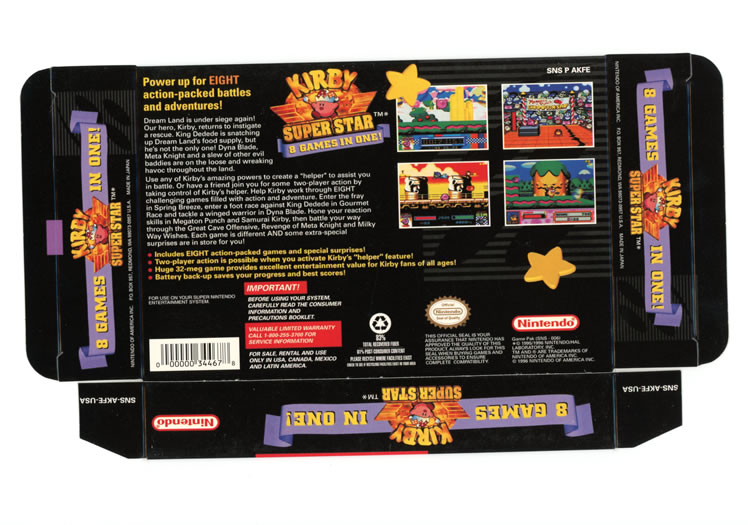 Kirby Super Star Only Box Art - Back