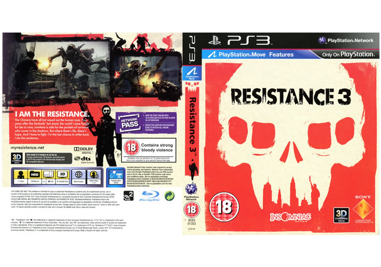 Resistance 3 Display Only Box Art - Playstation 3