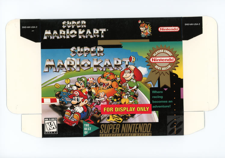 Super Mario Kart Display Only Box Art - Front