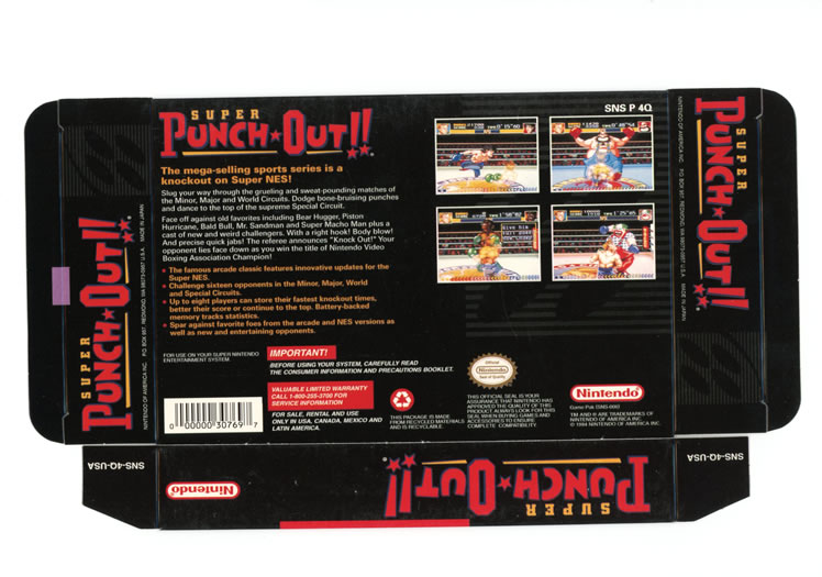 Super Punchout Display Only Box Art - Back
