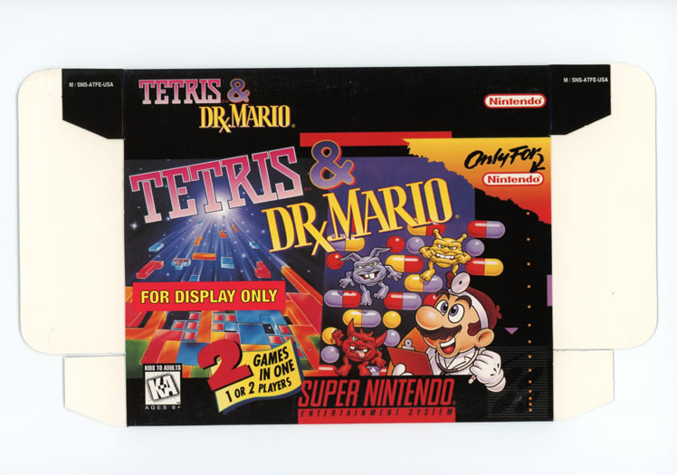 Tetris & Dr. Mario Display Only Box Art - Front
